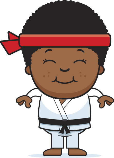 微笑卡通空手道小子图片下载