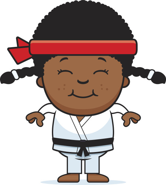 微笑卡通空手道小子图片下载