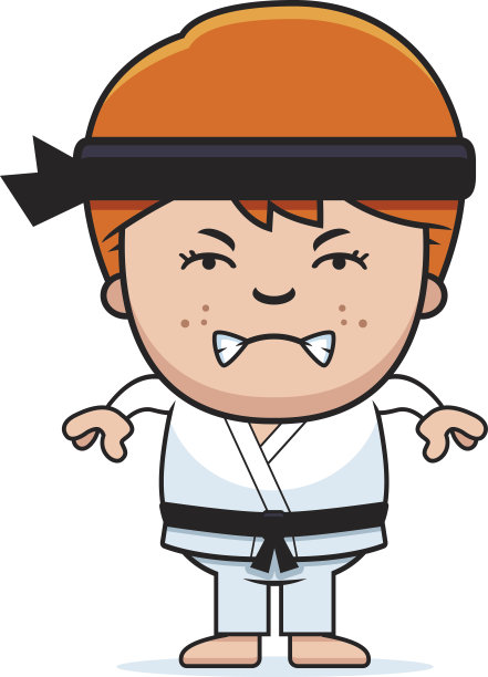 愤怒的卡通空手道小子图片下载