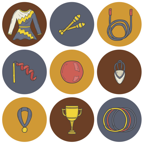 手绘体操图标图片下载