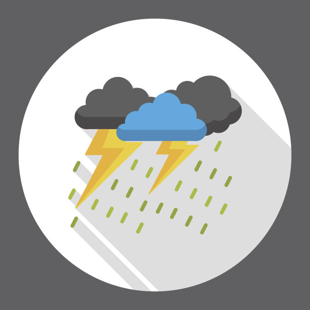 天气下雨平面图标图片下载