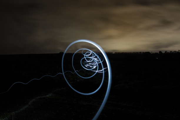 夜晚野外的抽象光画图片下载