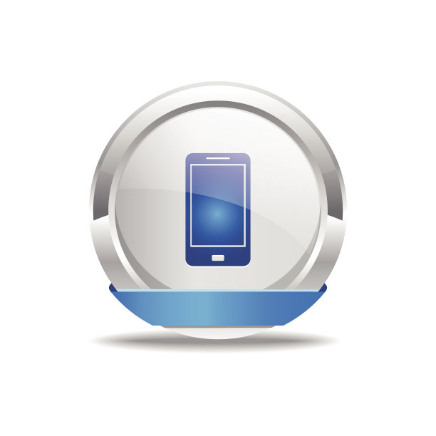 智能手机蓝色矢量图标按钮图片下载
