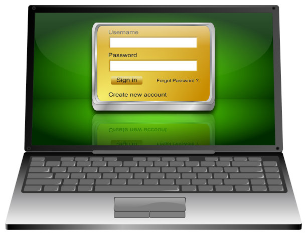 笔记本电脑与登录屏幕图片下载