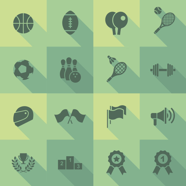 矢量平面图标设置-运动图片下载