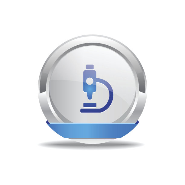 显微镜蓝色矢量图标按钮图片下载