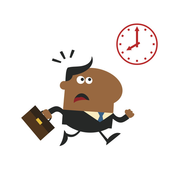 非裔美国商人用时钟设计跑步图片下载