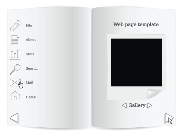 黑白网页。向量图片下载