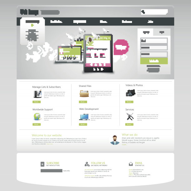 企业网站模板- eps10矢量设计图片下载