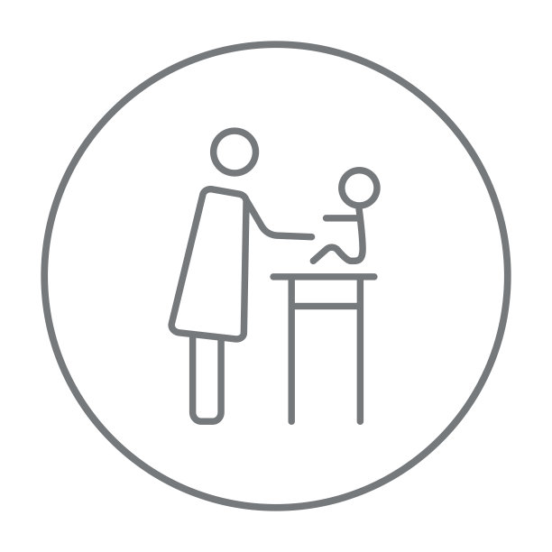女人照顾婴儿的线条图标图片下载