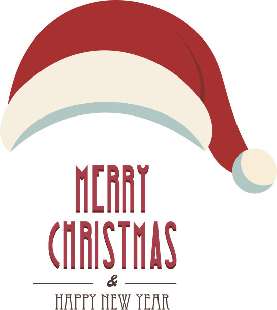 圣诞老人帽圣诞快乐孤立背景图片下载