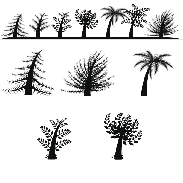 向量树的轮廓图片下载