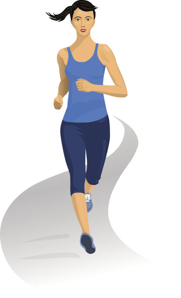 女孩慢跑素材图片