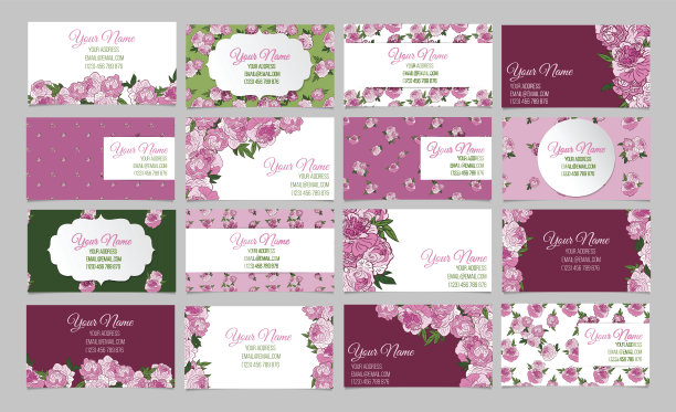 漂亮的鲜花名片图片下载