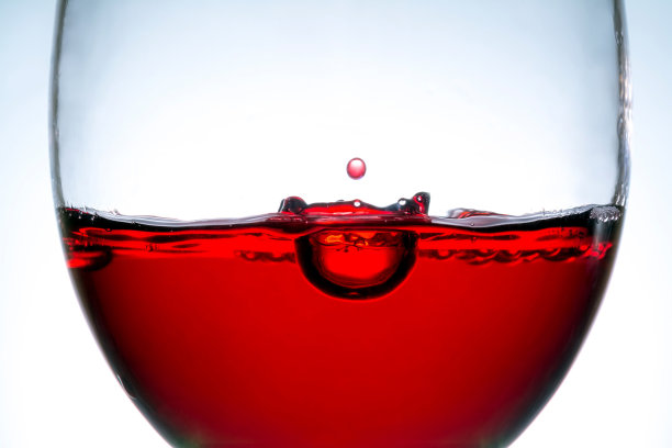 酒杯里滴红酒特写图片下载