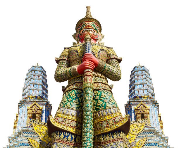 令人惊叹的巨大雕像和佛塔孤立在白色的背景图片下载