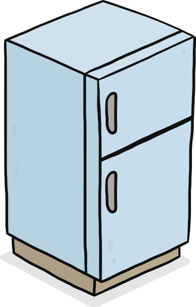 蓝色的冰箱图片下载