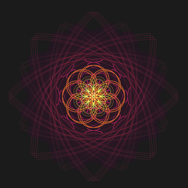 奢华几何紫色莲花暗色背景素材图片