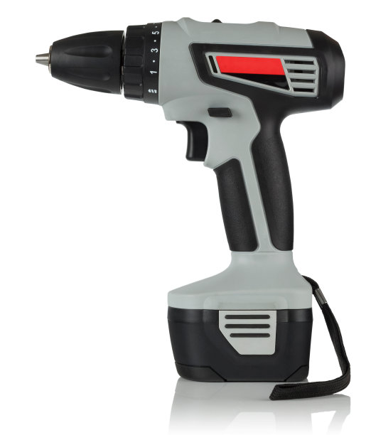 白色背景下的无线电钻图片下载