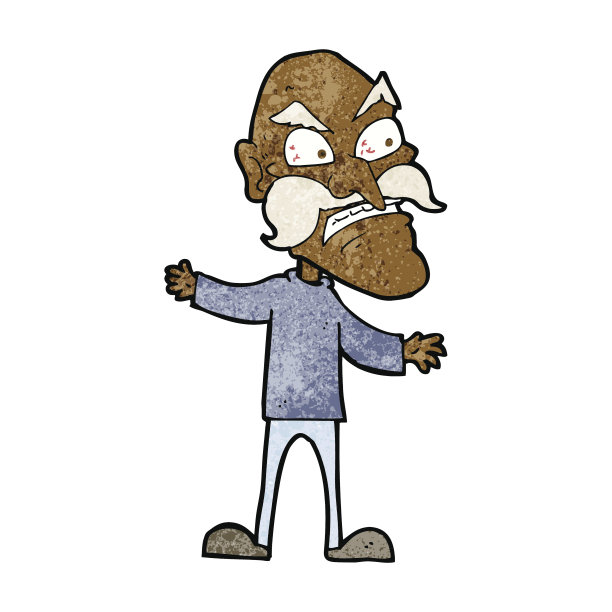 卡通愤怒老人图片下载