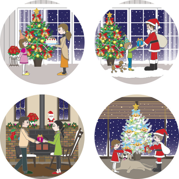 家庭与圣诞节图片下载