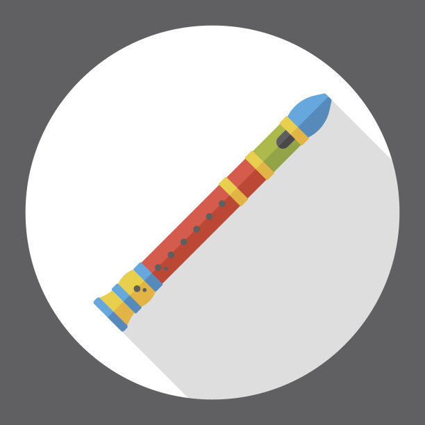 长笛乐器平面图标图片下载