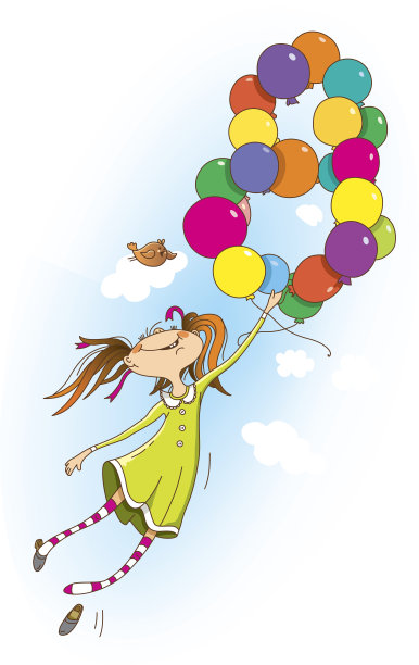 拿着气球的女孩图片下载