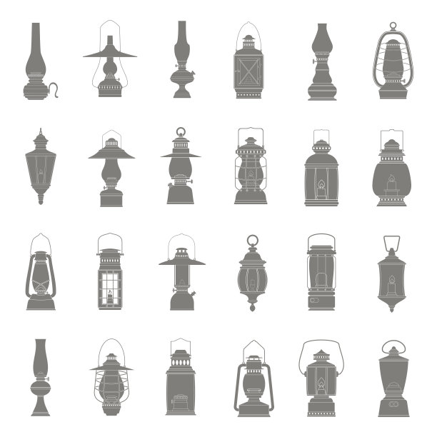 单色图标与灯笼图片下载