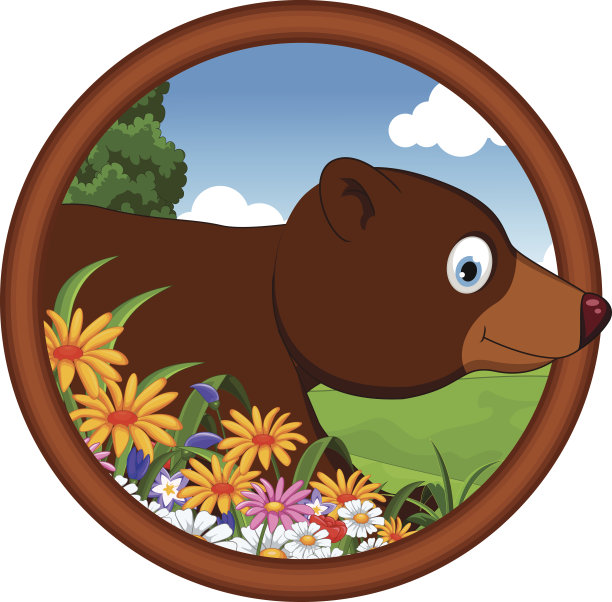 框中的棕熊卡通图片下载