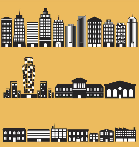 建筑黑色图标套装图片下载