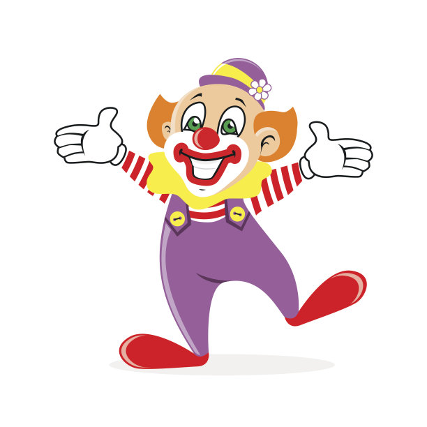 欢快的小丑在现场跳舞。图片下载