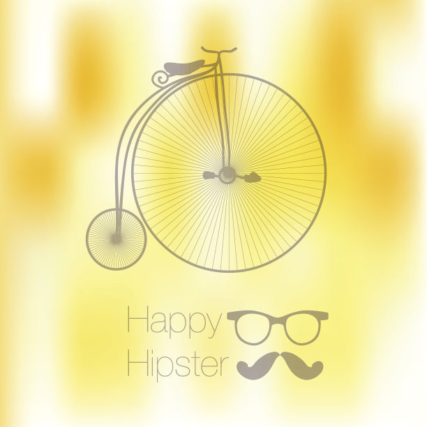 潮人模糊复古复古的标签背景与胡子和自行车图片下载