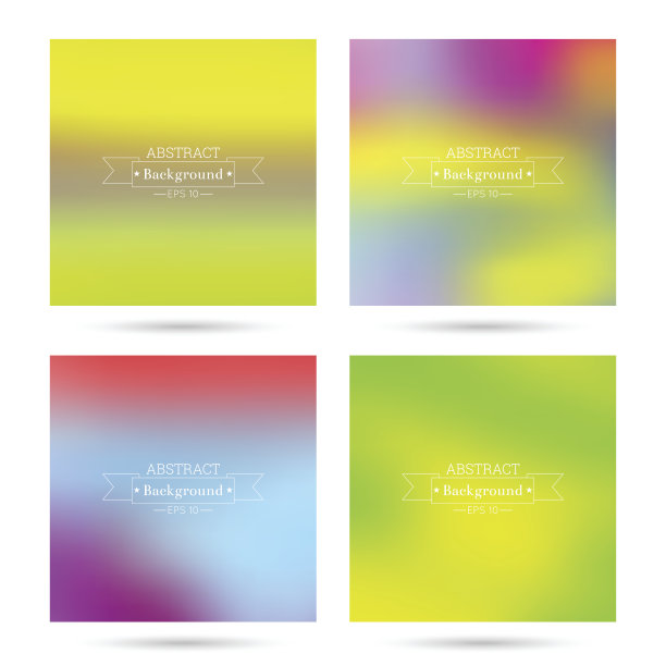 一组矢量彩色抽象背景模糊。图片下载