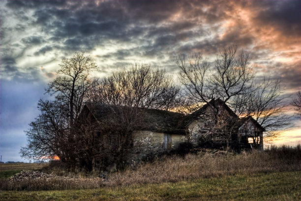 古老的石头房子- HDR图片下载