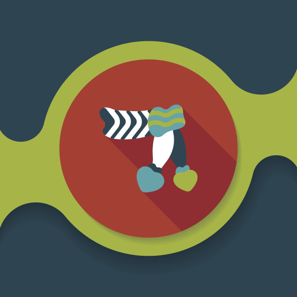 情人节长阴影平围巾图标，eps10图片下载