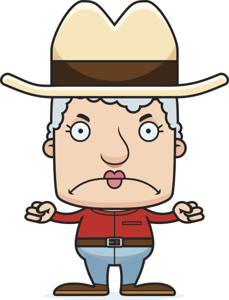 卡通愤怒的牛仔女人图片下载