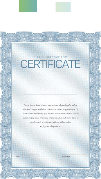 的证书。模板文凭,货币。素材图片