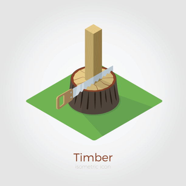 木材等距矢量图图片下载