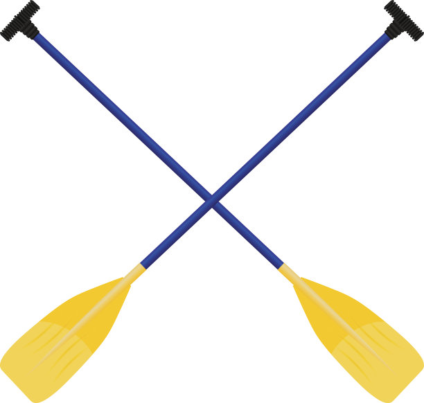 桨黄蓝色孤立在白色背景。向量并图片下载
