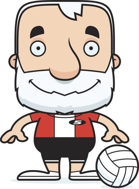 卡通微笑排球运动员男子图片下载