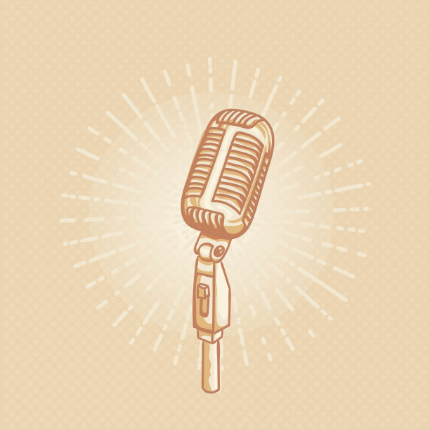 复古的金色的麦克风图片下载