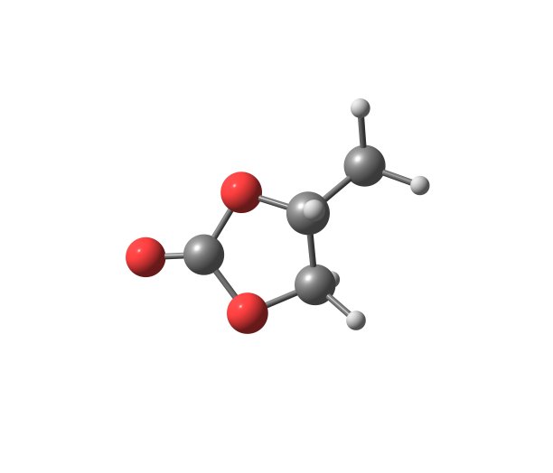 碳酸丙烯酯分子孤立在白色上图片下载