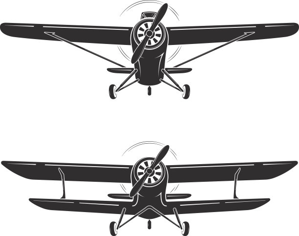 老式复古飞机的标志，图标，标签。图片下载
