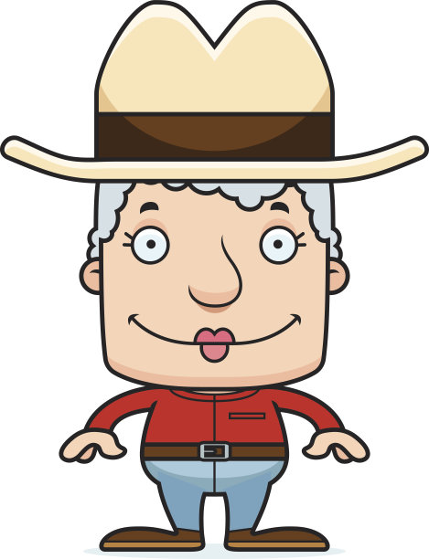卡通微笑牛仔女人图片下载