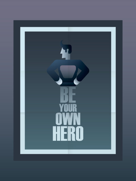 做自己的英雄励志海报背景。古典风格的字体图片下载