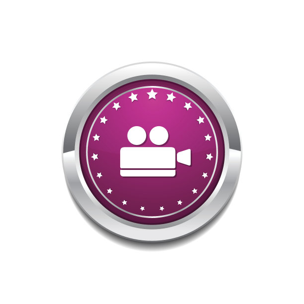 视频摄像机粉色矢量按钮图标图片下载
