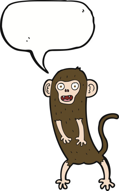 卡通疯狂的猴子与语音泡泡图片下载