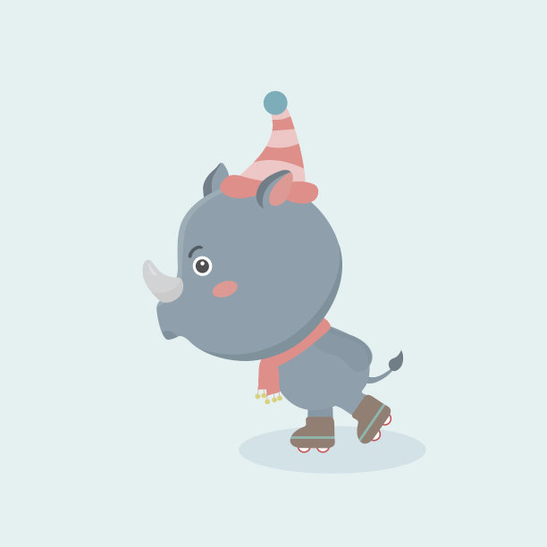 卡通有趣的犀牛。图片下载