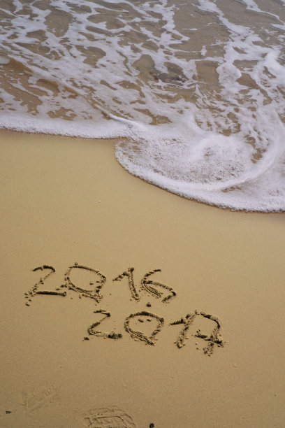 2016年和2017年在沙滩上图片下载