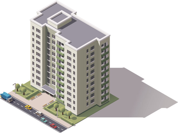 向量等距建筑图片下载